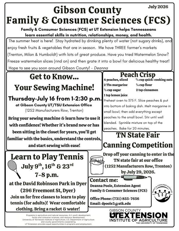 Gibson County FCS July 2026